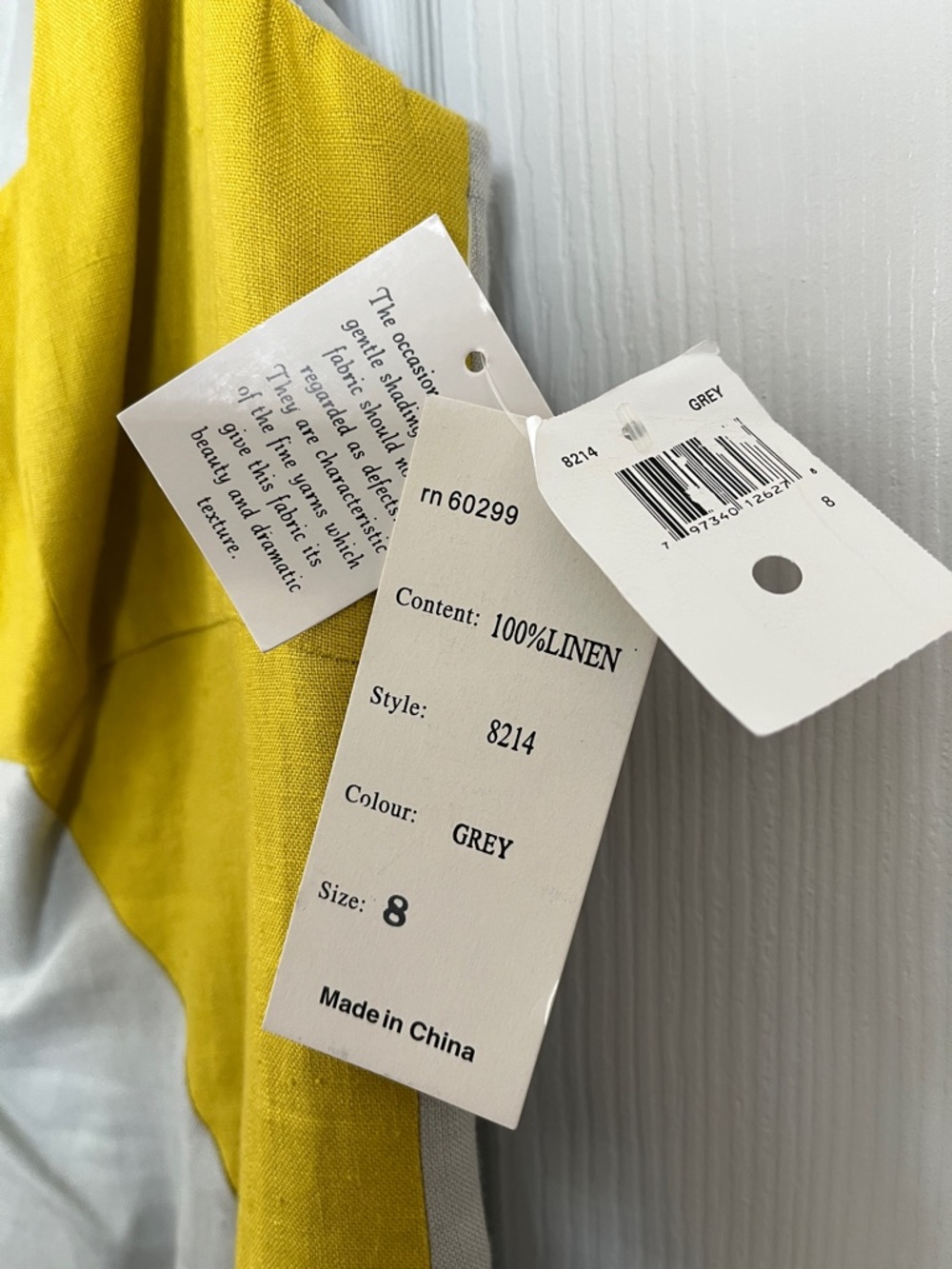 Chetta B Colorblock Linen-Blend Midi Dress in Gray, Mustard & Red - Picture 2 of 2